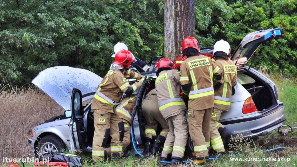 BMW uderzyło w drzewo na DW 246