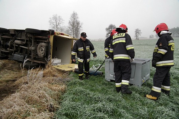 Jeden karp ofiarą kolizji, pozostałym pomogli strażacy.