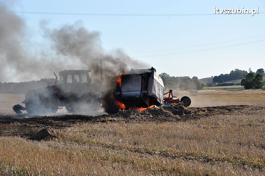 Kolejny pożar maszyny rolniczej na terenie powiatu nakielskiego