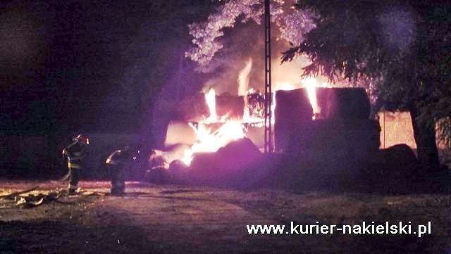 Pożar balotów słomy w RSP Olszewka