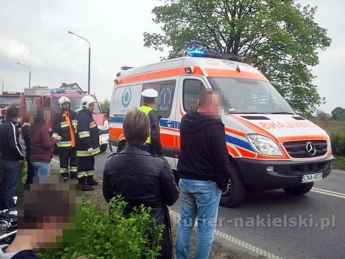 14-letni pasażer motocykla trafił śmigłowcem do szpitala