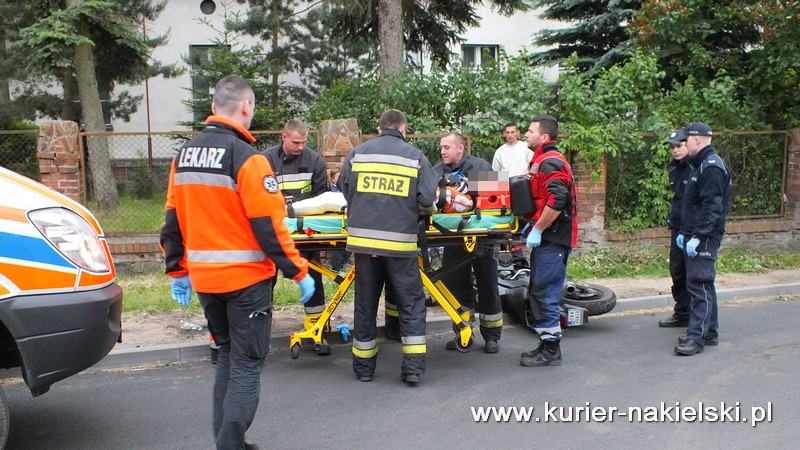 Motorowerzysta uderzył w ogrodzenie