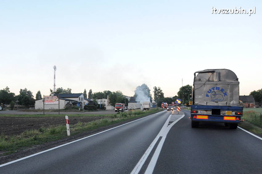 Poranny pożar samochodu ciężarowego