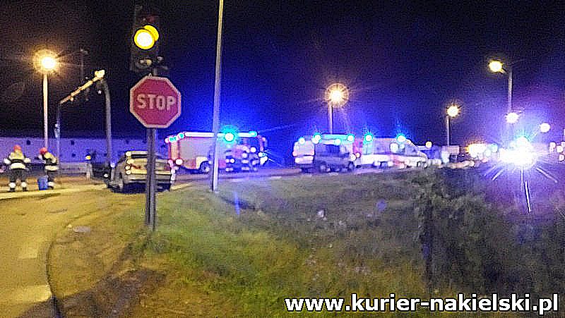 Nocne zderzenie samochodów na obwodnicy Nakła nad Notecią