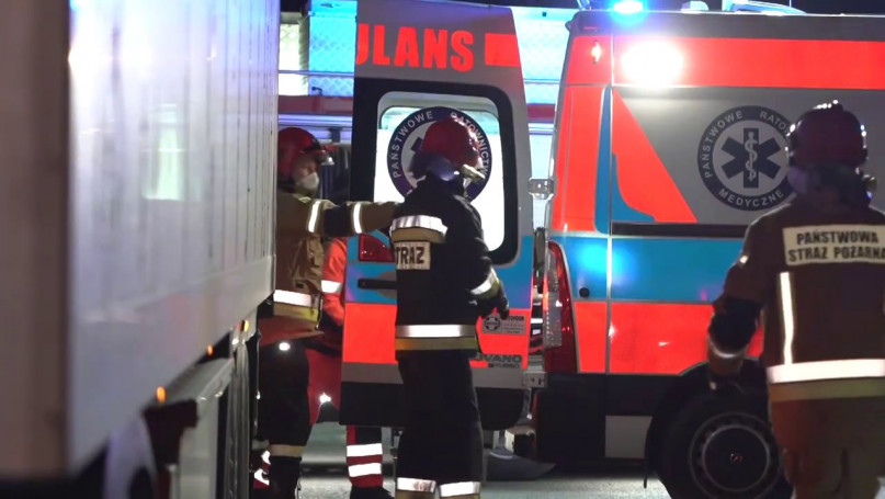 Zderzenie osobówki z samochodem ciężarowym, DK5 obwodnica Szubina, 15.03.2020 r.